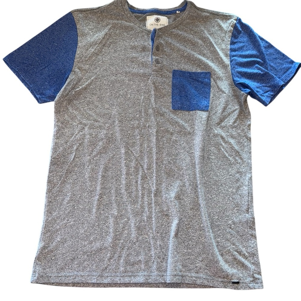 On The Byas Gray Blue Short Sleeve Pocket T-Shirt M